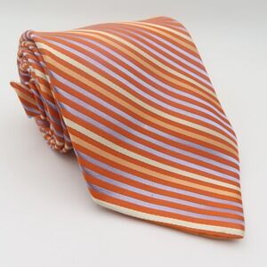 City of London Tie Silk Orange Blue Pink Striped 3.75" Wide 58" Long